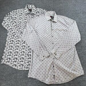 2pc Bundle JF J.Ferrar Slim Fit Stretch Dress Shirts Men’s L 16-16.5 34/35